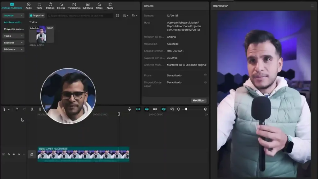 CapCut mostrando una interfaz rediseñada con funciones destacadas para edición avanzada en 2025.