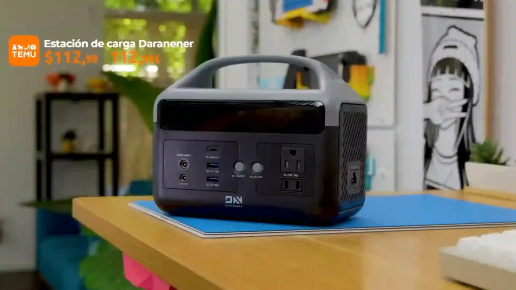 Estación de carga Daranener y mini teclado plegable como destacados de TEMU.