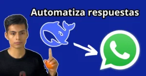 Interfaz de DeepSeek mostrando la configuración para automatizar respuestas en WhatsApp.