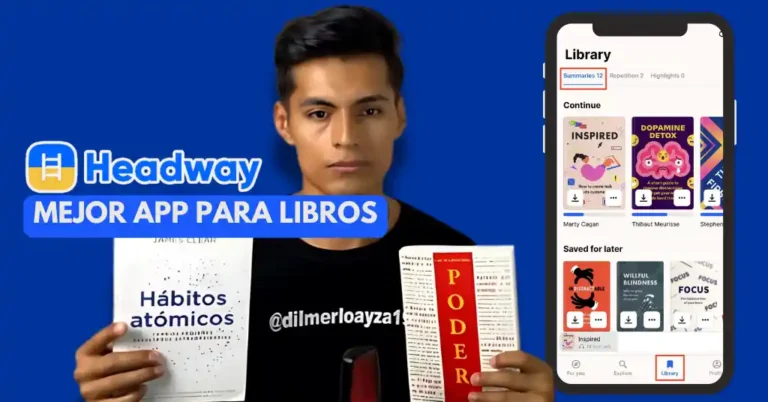 Aplicación Headway para mejorar el hábito de lectura con resúmenes de libros.