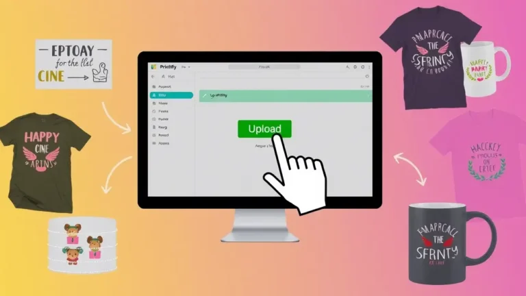Cómo Ganar Dinero con Etsy y Printify 2 Captura de pantalla que muestra la integración de Printify con Etsy, destacando el proceso de publicación de un producto personalizado.