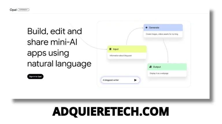 Interfaz de Opal de Google, mostrando el asistente para crear miniapps con inteligencia artificial, campos de configuración y vista previa interactiva.